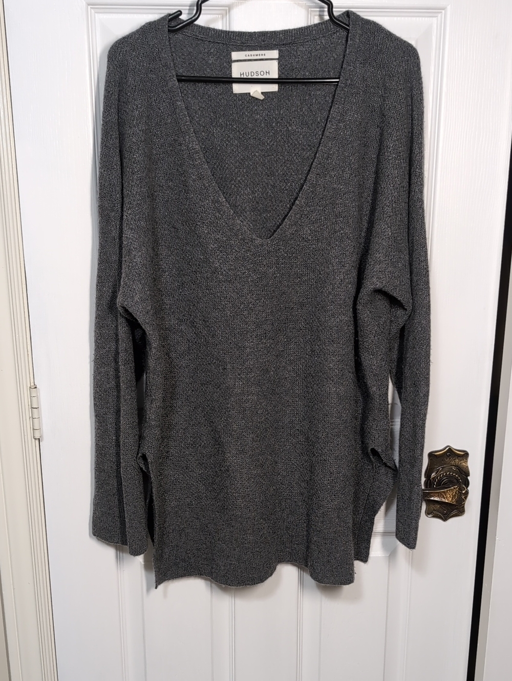 Hudson North Cashmere V Neck Tunic Sweater Size 1X